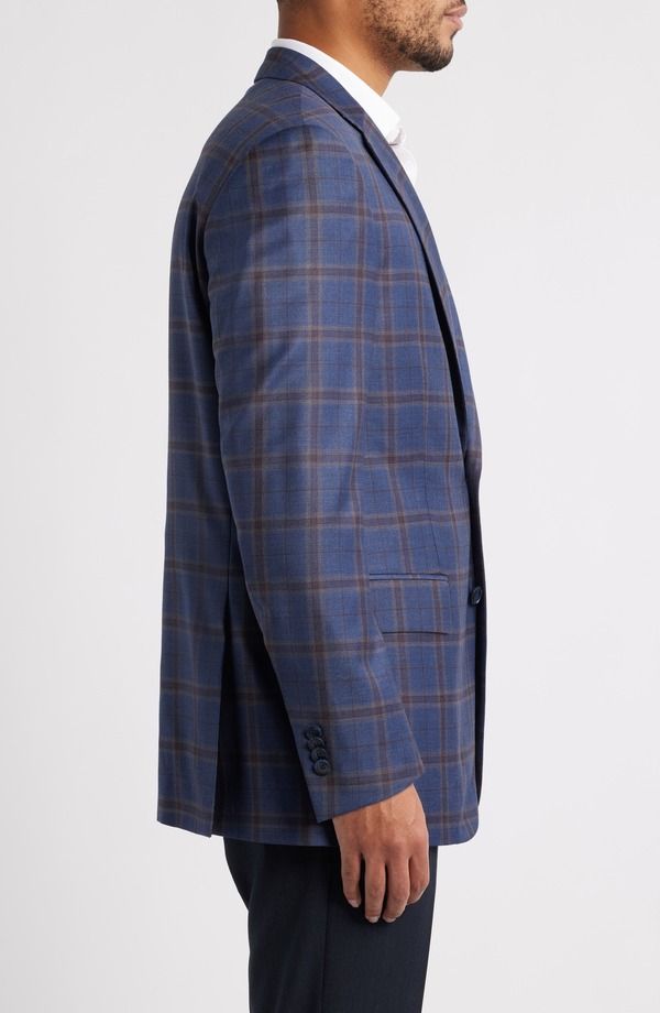 ピーター・ミラー メンズ アウター ジャケット・ブルゾン ウール コート Peter Millar Flynn Classic Fit Navy Brown Plaid Wool Sport Coat Blue ブルー