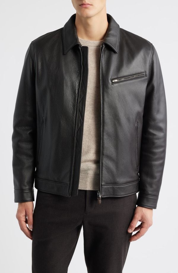 カナーリ メンズ アウター ジャケット・ブルゾン レザー Canali Leather Jacket Dark Brown ブラウン