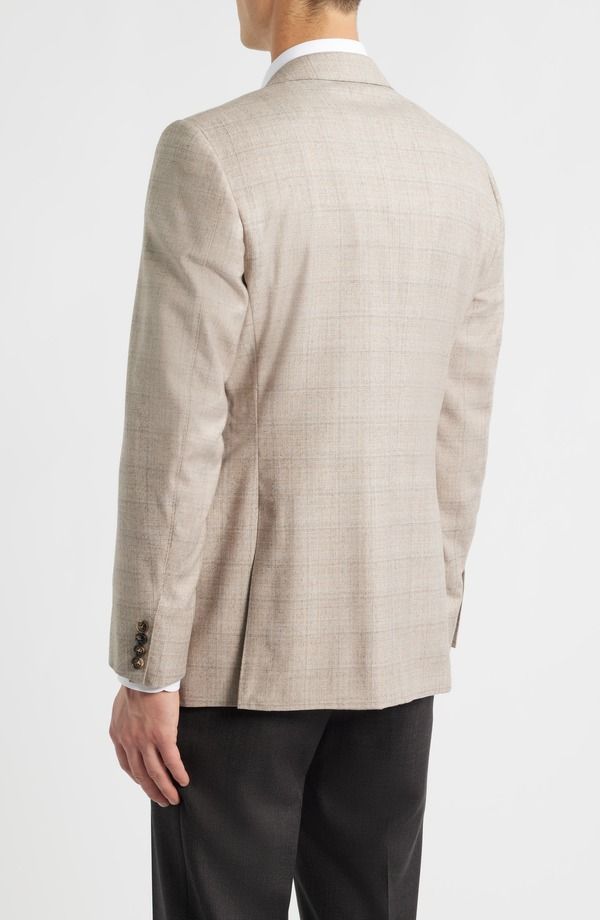 カナーリ メンズ アウター ジャケット・ブルゾン レギュラーフィット ウール コート Canali Siena Regular Fit Windowpane Plaid Super 150s Wool Sport Coat Beige ベージュ