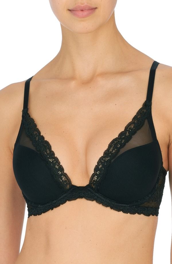 ナトリ レディース トップス Tシャツ Natori Luxe Plunge TShirt Bra Black ブラック