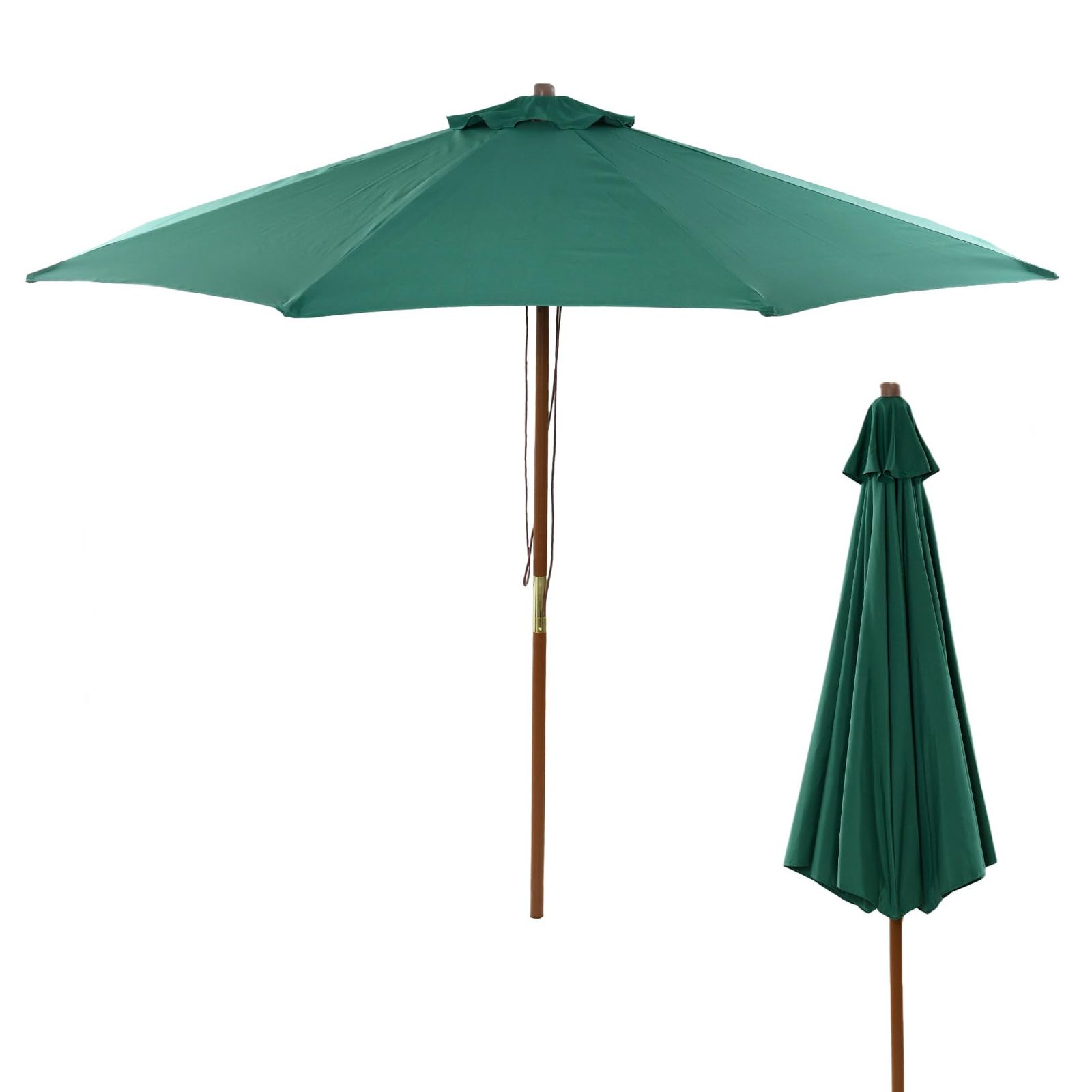 ガーデンマスター(Gardenmaster) ガーデン パラソル 木製パラソル (直径270cm) お庭 ベランダ テラス バルコニー 日よけ 大型 風に強い NMP-27(GR) グリーンma 30eca74e