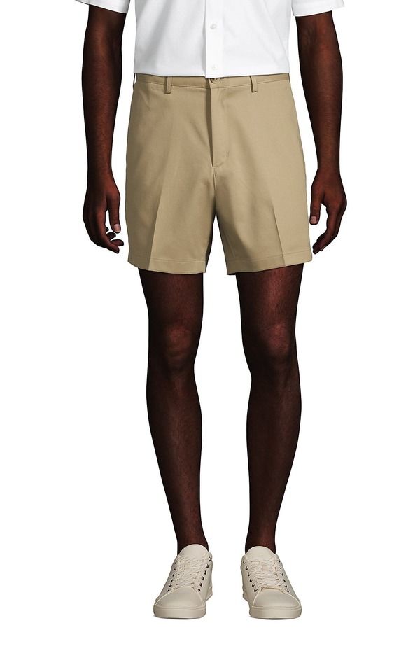 ランズエンド メンズ ボトムス ハーフパンツ・ショーツ ショートパンツ Lands End Comfort Waist 6 No Iron Chino Shorts Khaki カーキ
