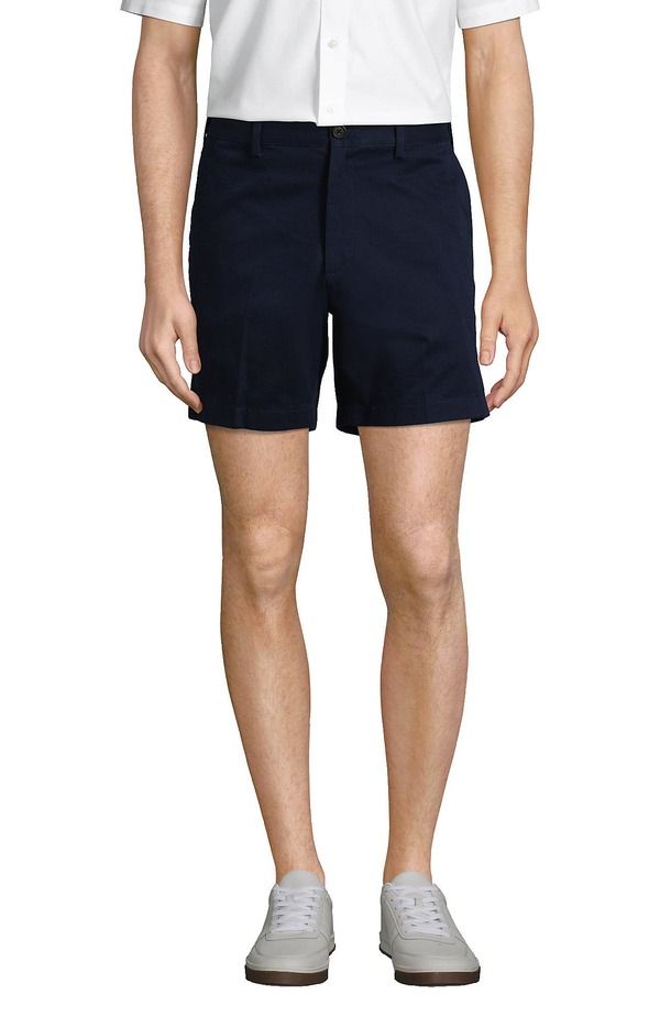 ランズエンド メンズ ボトムス ハーフパンツ・ショーツ ショートパンツ Lands End Comfort Waist 6 No Iron Chino Shorts Radiant Navy ネイビー