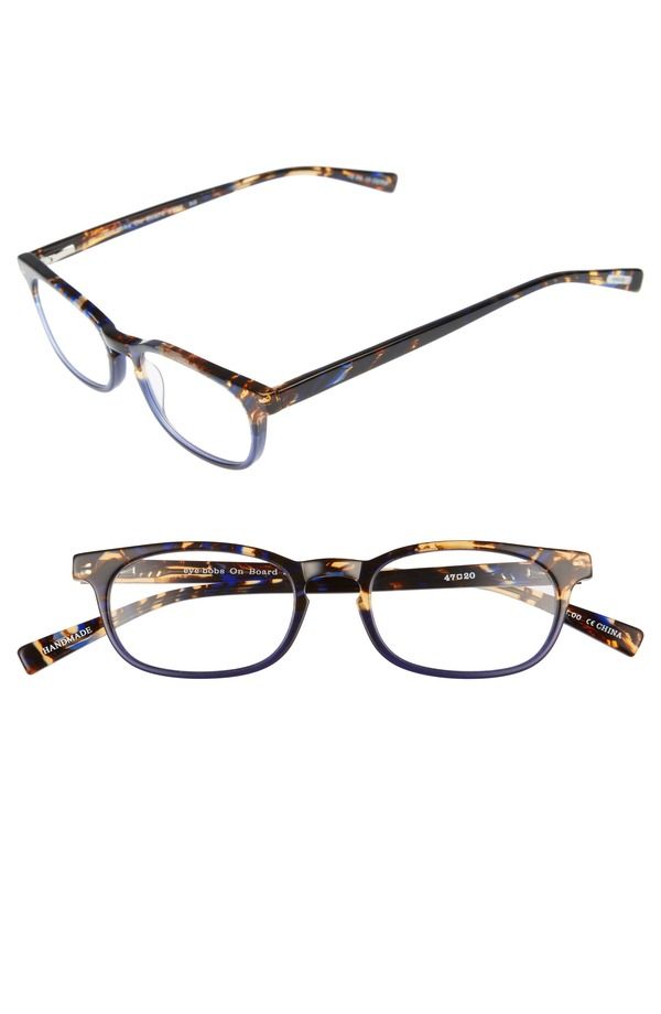 アイブブス レディース アクセサリー サングラス・アイウェア eyebobs On Board 47mm Rectangulareadinglasses Navy And Mahogany Tortoise ネイビー