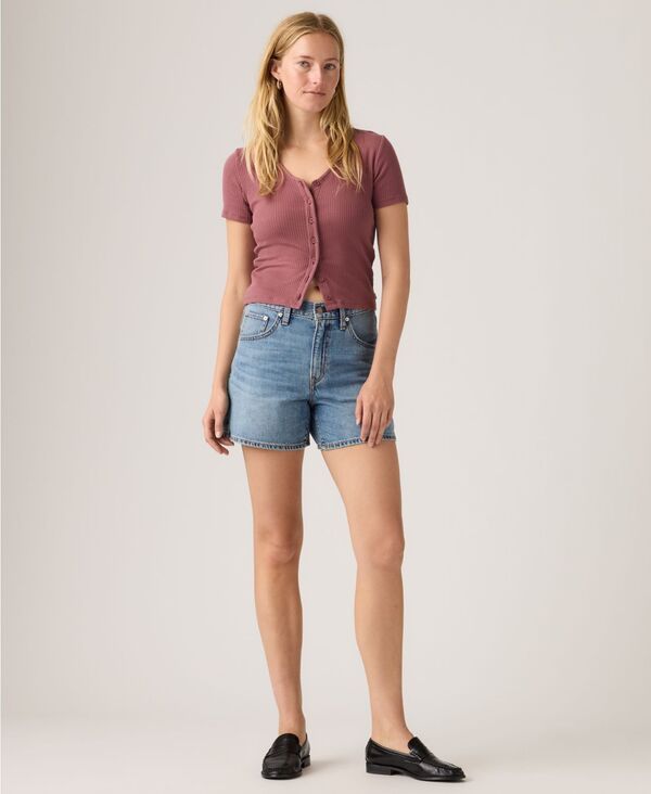 【送料無料】 リーバイス レディース ハーフパンツ・ショーツ ボトムス Womens Cotton CinchWaist Denim Shorts Lift Up Short