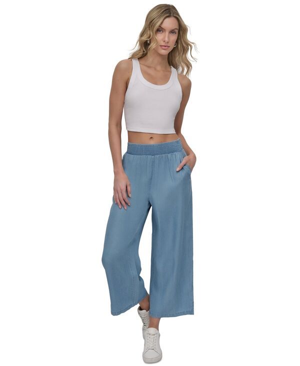 【送料無料】 ダナキャランニューヨーク レディース カジュアルパンツ ボトムス Womens PullOn WideLeg Ankle Pants Chambray