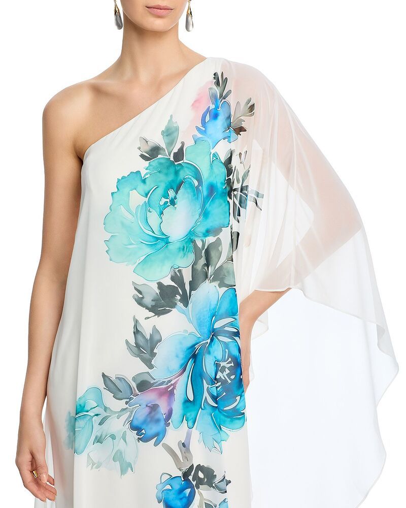 テリジョンバイリッキーフリーマン レディース アンダーウェア ナイトウェア Teri Jon by Rickie Freeman One Shoulder Column Gown White Multi ホワイト テリジョンバイリッキーフリーマン レディース アンダーウェア ナイトウェア Teri Jon by Rickie Freeman One Shoulder Column Gown White Multi ホワイト