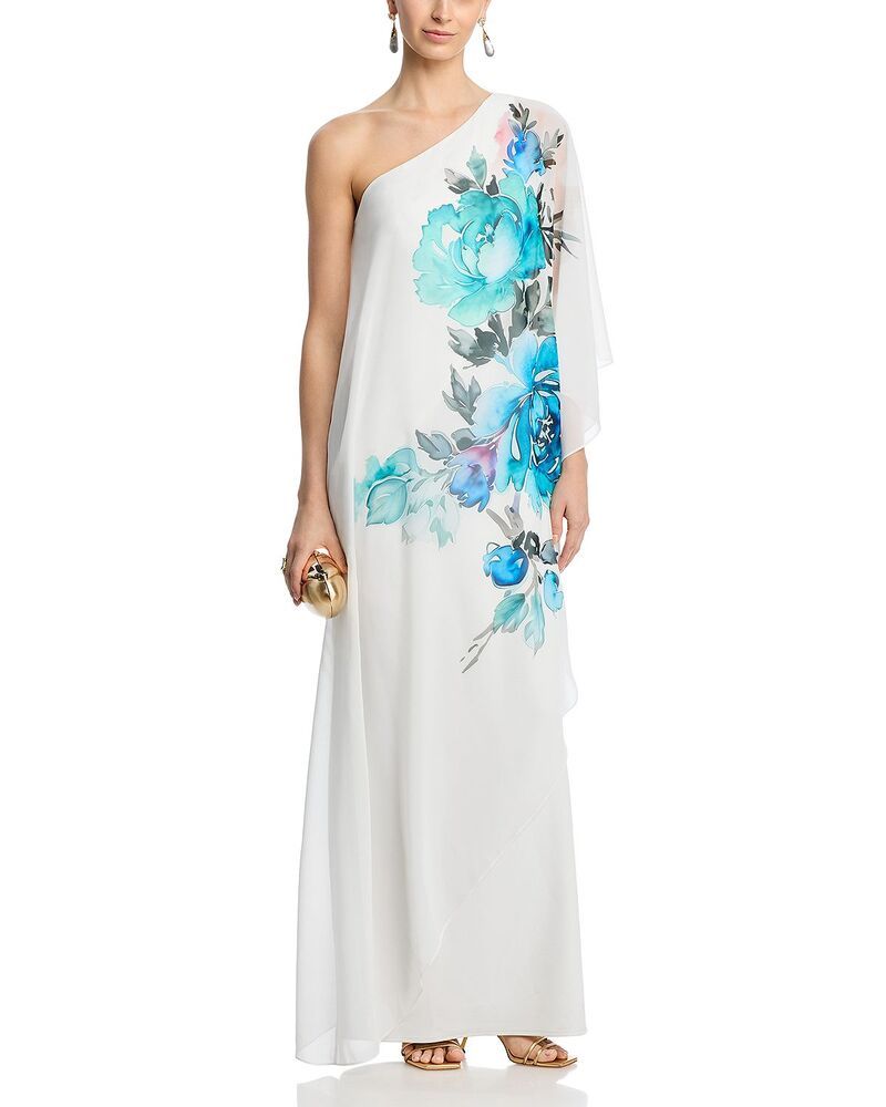 テリジョンバイリッキーフリーマン レディース アンダーウェア ナイトウェア Teri Jon by Rickie Freeman One Shoulder Column Gown White Multi ホワイト テリジョンバイリッキーフリーマン レディース アンダーウェア ナイトウェア Teri Jon by Rickie Freeman One Shoulder Column Gown White Multi ホワイト