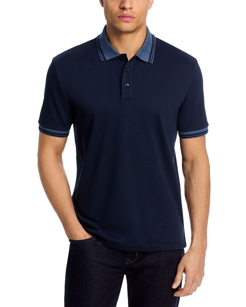 ボス メンズ トップス ポロシャツ コットン BOSS Parlay Cotton Polo Shirt Dark Blue ブルー