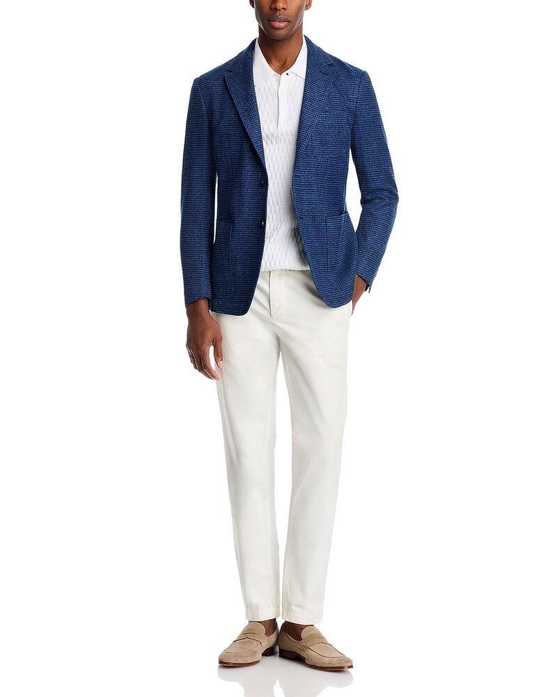 カナーリ メンズ アウター ジャケット・ブルゾン コットン コート ジャージー リネン Canalinen Cotton Textured Jersey Unstructured Sport Coat Navy ネイビー
