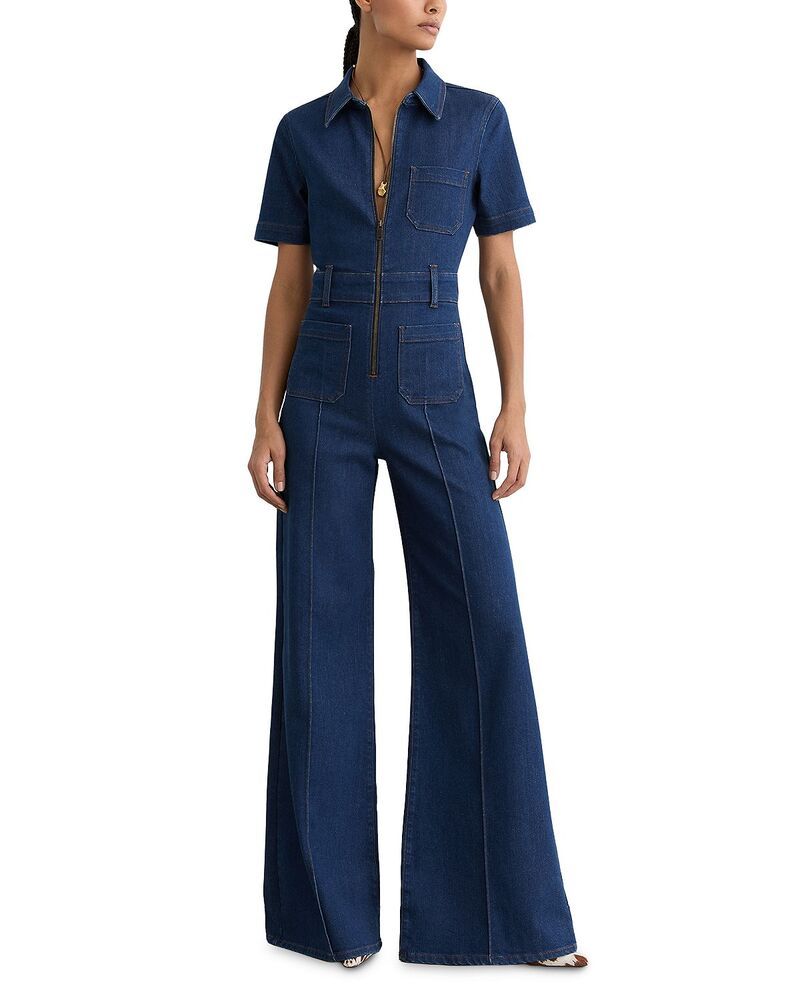 レイス レディース トップス ジャンプスーツ デニム REISS Danie Denim Jumpsuit Indigo Blu インディゴ