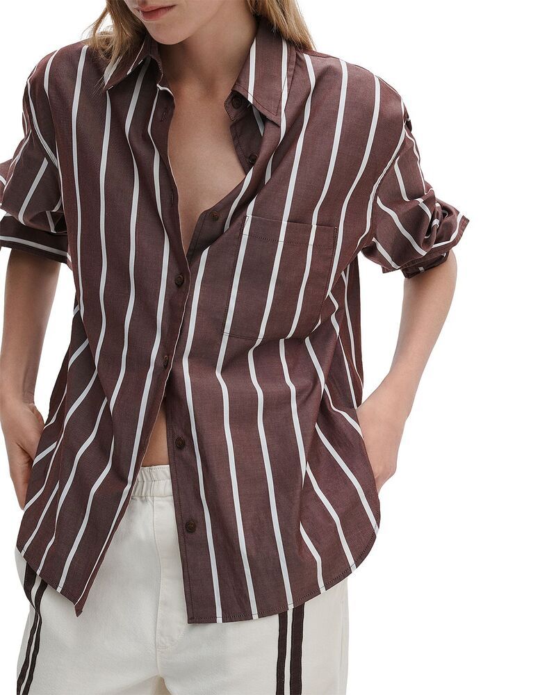 ラグアンドボーン レディース トップス シャツ rag bone Connie Stripe Shirt Rust White Stripe ホワイト 48,480円