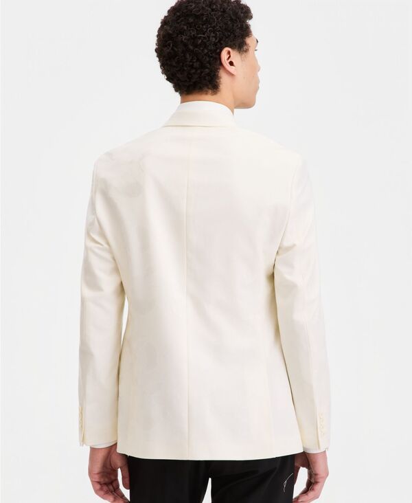 【送料無料】 バースリー メンズ ジャケット・ブルゾン アウター Mens SlimFit JacquardFloral Evening Jacket Cream
