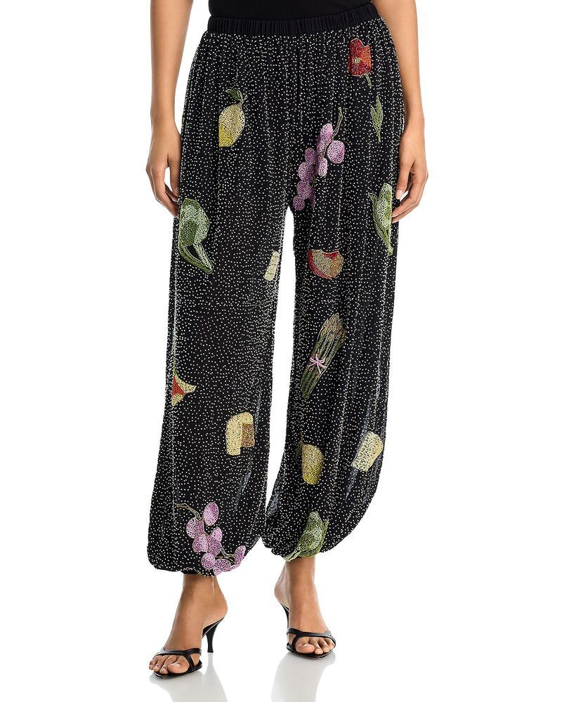 アクア レディース ボトムス カジュアルパンツ ジョガーパンツ AQUAllover Beaded Joggers Exclusive Black ブラック