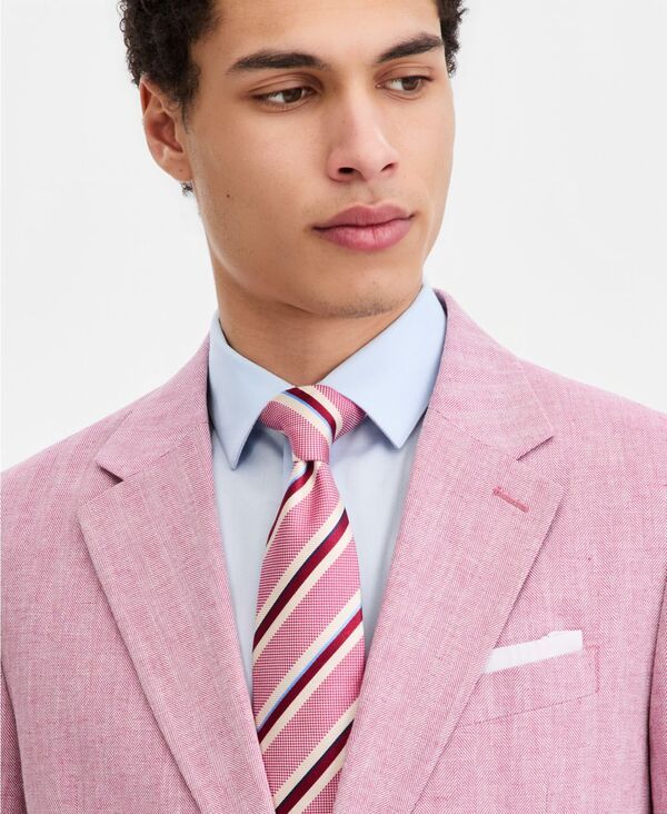 【送料無料】 ナウティカ メンズ ジャケット・ブルゾン ブレザー アウター Mens ModernFit Herringbone Cotton Linen Blazer Berry 【送料無料】 ナウティカ メンズ ジャケット・ブルゾン ブレザー アウター Mens ModernFit Herringbone Cotton Linen Blazer Berry