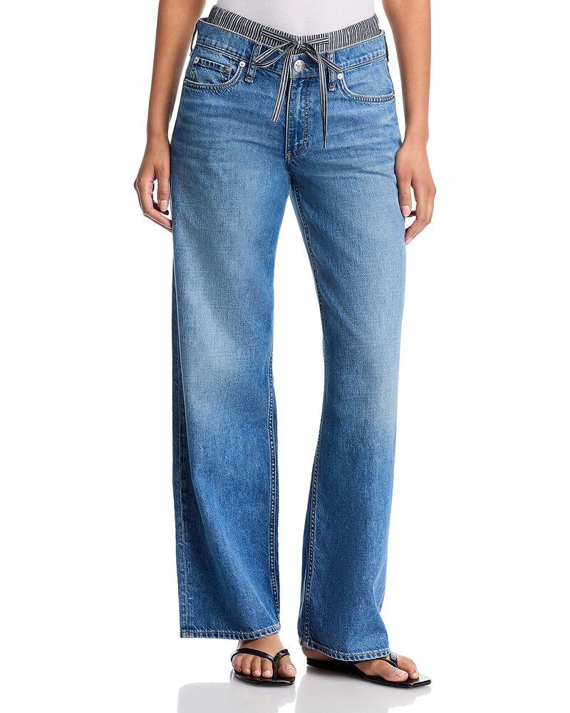 ラグアンドボーン レディース ボトムス デニムパンツ ローライズ ジーンズ rag bone Saige Boxer Low Rise Straight Jeans Miler Stripe ストライプ