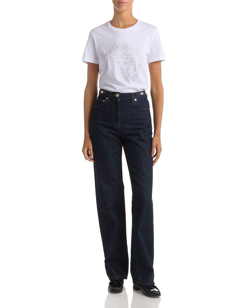 ヴェルサーチ レディース ボトムス デニムパンツ ジーンズ Versace Straight Jeans in Dark Blue ブルー ヴェルサーチ レディース ボトムス デニムパンツ ジーンズ Versace Straight Jeans in Dark Blue ブルー