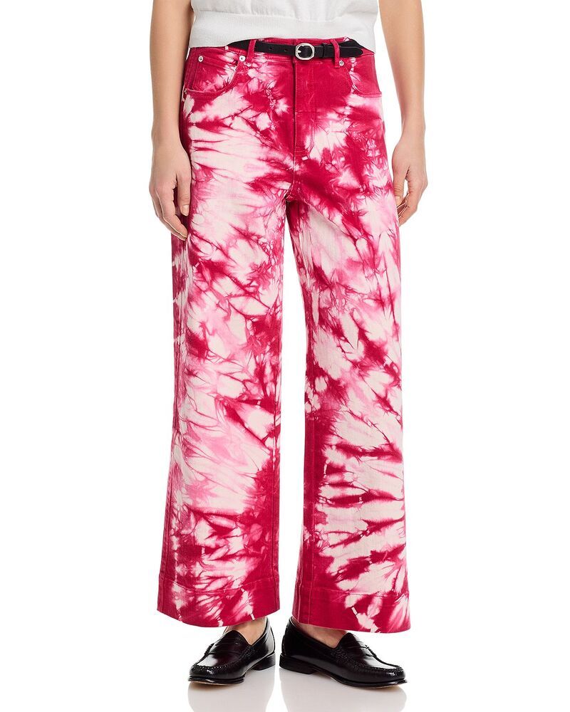 サンク セプト レディース ボトムス デニムパンツ ジーンズ Cinq Sept Betsy Tie Dye High Rise Wide Jeans in Goji Berry Goji Berry