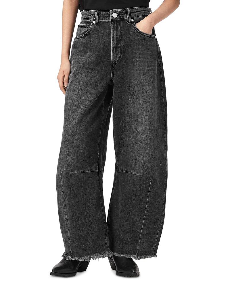 オールセインツ レディース ボトムス デニムパンツ ジーンズ ALLSAINTS Payton High Rise Barreleg Crop Jeans in Washed Black ブラック
