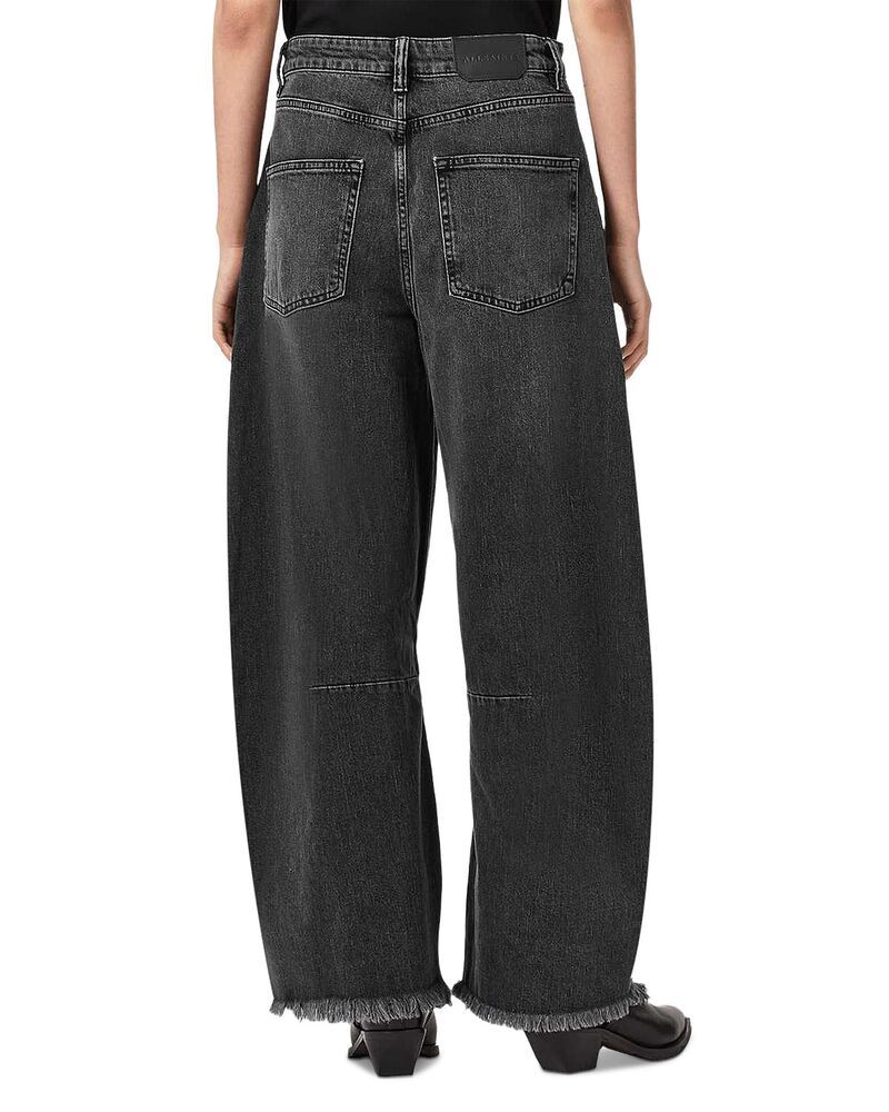 オールセインツ レディース ボトムス デニムパンツ ジーンズ ALLSAINTS Payton High Rise Barreleg Crop Jeans in Washed Black ブラック