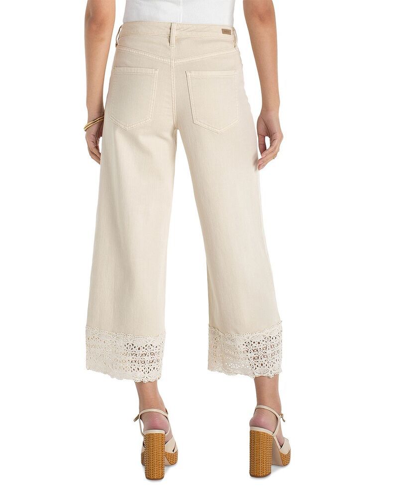 リヴァプール ロサンゼルス レディース ボトムス デニムパンツ ワイドレッグ レーストリム レース ジーンズ Liverpoolos Angelestride Mid Rise Wide Leg Jeans with Lace Trim in Ecru エクリ リヴァプール ロサンゼルス レディース ボトムス デニムパンツ ワイドレッグ レーストリム レース ジーンズ Liverpoolos Angelestride Mid Rise Wide Leg Jeans with Lace Trim in Ecru エクリ