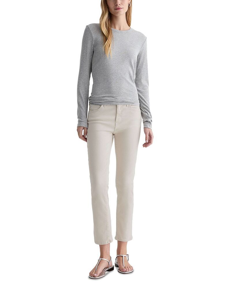 エージー レディース ボトムス デニムパンツ ジーンズ AG Mari Mid Rise Slim Straight Crop Jeans in Pumice
