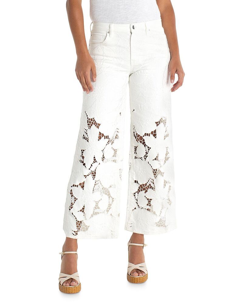 リヴァプール ロサンゼルス レディース ボトムス デニムパンツ ワイドレッグ ジーンズ Liverpoolos Angelestride Mid Rise Wide Leg Jeans Bloom Ivory Bloom アイボリー