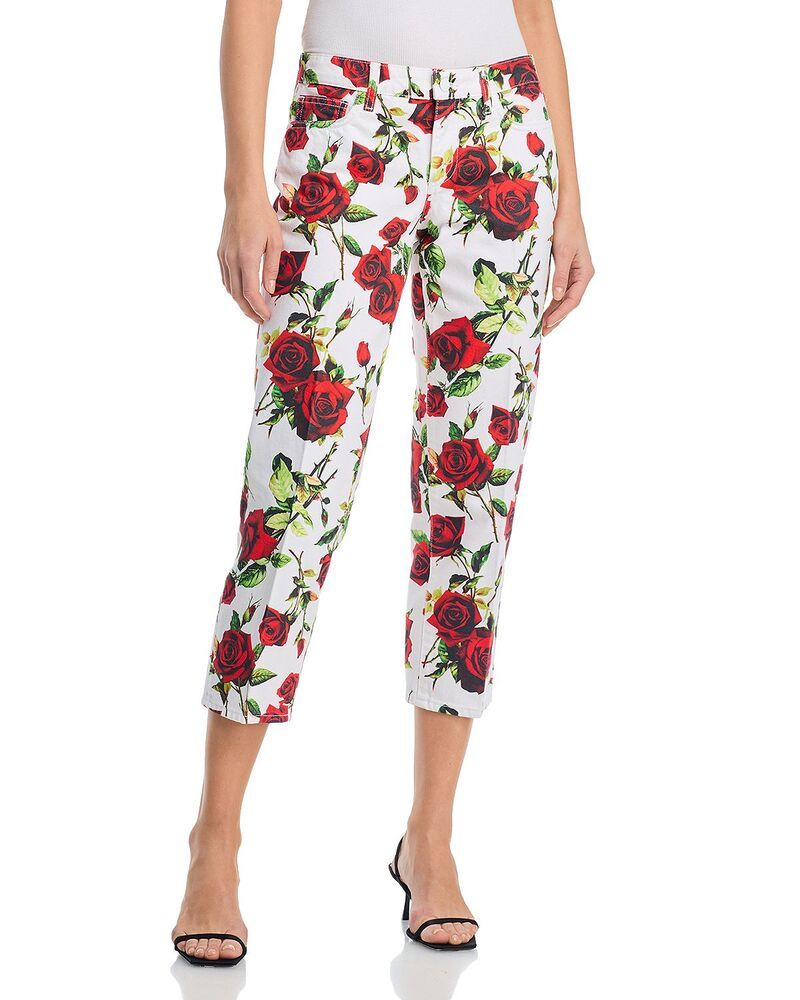 ラジャンス レディース ボトムス デニムパンツ ローライズ ジーンズ LAGENCE Blaine Low Rise Crop Stovepipe JeansRed Romantic Rose WhiteRed Romantic Rose ホワイト