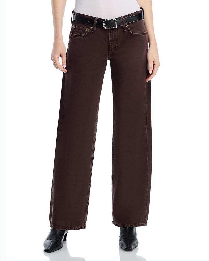 ラグアンドボーン レディース ボトムス デニムパンツ ローライズ ジーンズ rag bone Saige Low Rise Relaxed Straight Jeans Dark Brown ブラウン