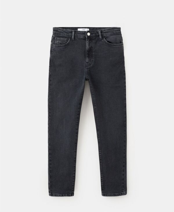 【送料無料】 マンゴ レディース デニムパンツ ボトムス Womens Claudia SlimFit Cropped Jeans Black denim