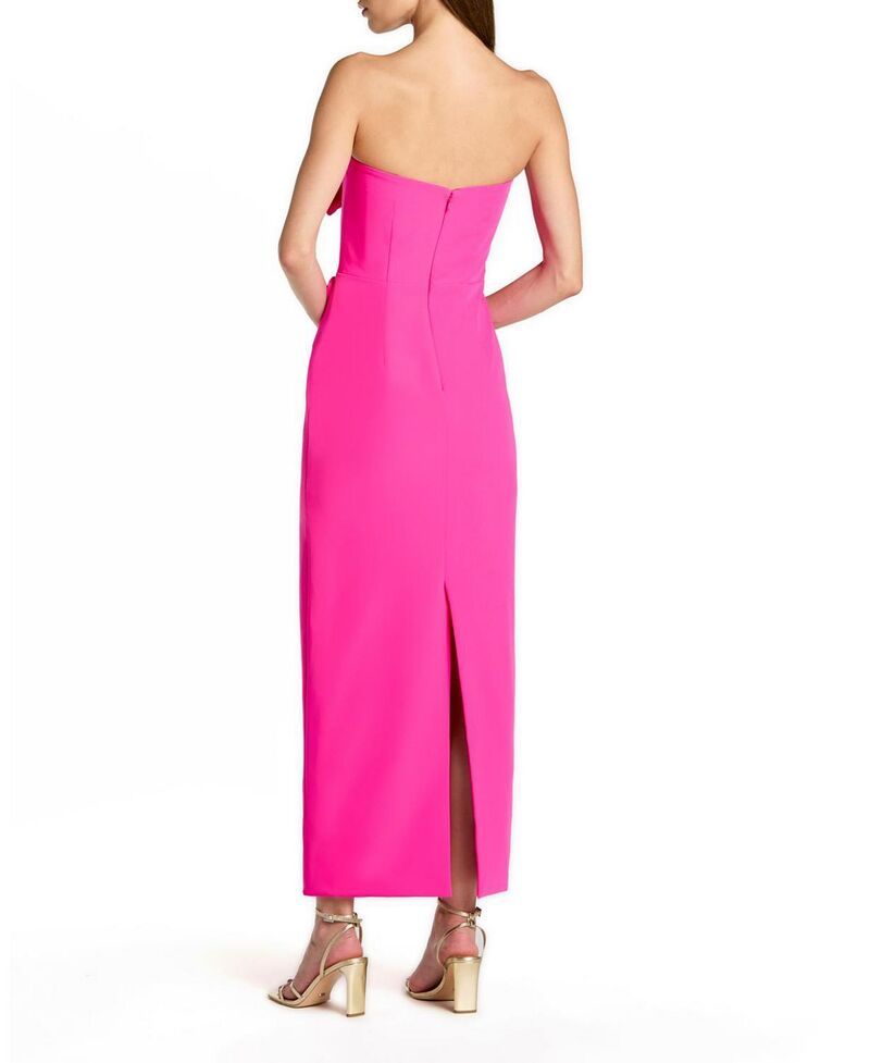 マックダガル レディース トップス ワンピース クレープ ミディ ストラップレス Mac Duggal Crepe Strapless Midi Dress with 3D Flower Detail Hot Pink ピンク マックダガル レディース トップス ワンピース クレープ ミディ ストラップレス Mac Duggal Crepe Strapless Midi Dress with 3D Flower Detail Hot Pink ピンク