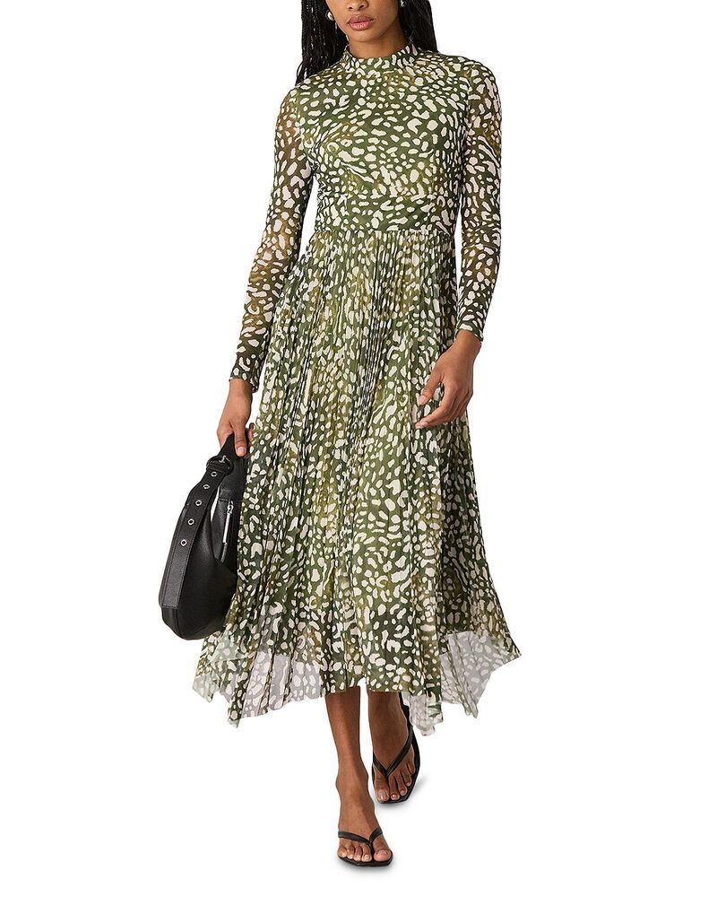 ホイッスルズ レディース トップス ワンピース アニマル柄 プリント メッシュ Whistles Animal Print Mesh Dress GreenMulti グリーン
