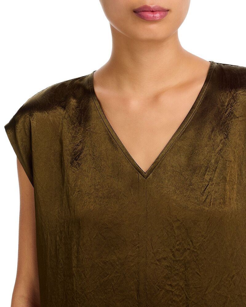エイリーンフィッシャー レディース トップス ワンピース Vネック ミディ サテン キャップ Eileen Fisher Satin V Neck Cap Sleeve Midi Dresserpentine