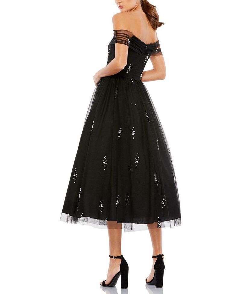 マックダガル レディース トップス ワンピース チュール プチ Mac Duggal Petite Ieena Off the Shoulder Embellished Tulle Cocktail Dress Black ブラック マックダガル レディース トップス ワンピース チュール プチ Mac Duggal Petite Ieena Off the Shoulder Embellished Tulle Cocktail Dress Black ブラック