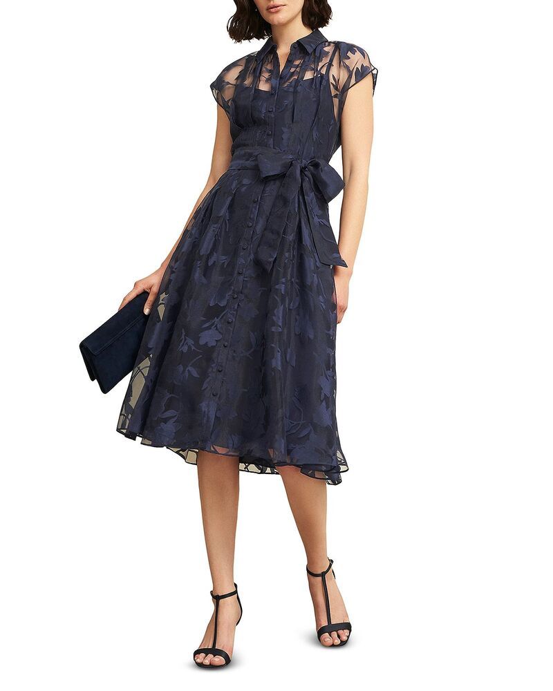 ホッブスロンドン レディース トップス ワンピース フラワー柄 プチ フラワー HOBBS LONDON Petitess Burnout Floral Dress Midnight Navy ネイビー