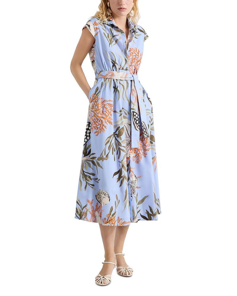 マレーラ レディース トップス ワンピース プリント Marella Padana Printedress Light Blue ブルー