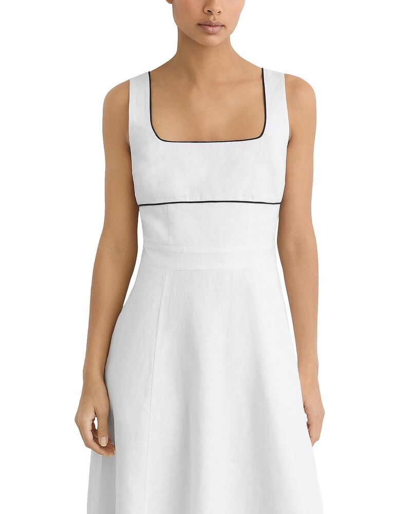 レイス レディース トップス ワンピース コントラスト リネン REISS Dorothea Contrastrim Linen Dress Ivory アイボリー レイス レディース トップス ワンピース コントラスト リネン REISS Dorothea Contrastrim Linen Dress Ivory アイボリー
