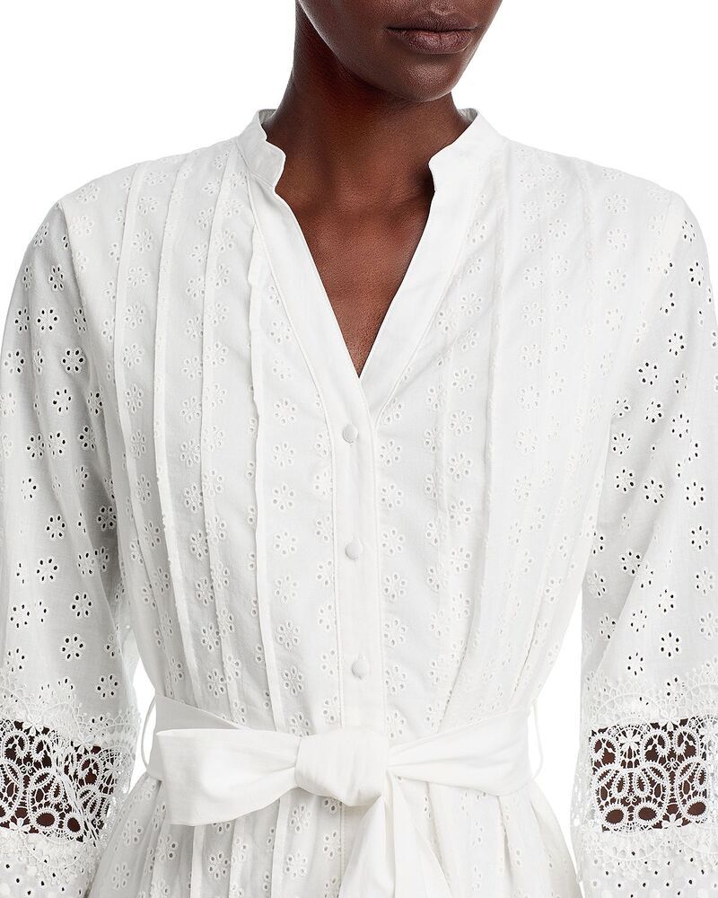 エリアスターズ レディース トップス ワンピース Area Stars Eyelet Border Dress White ホワイト
