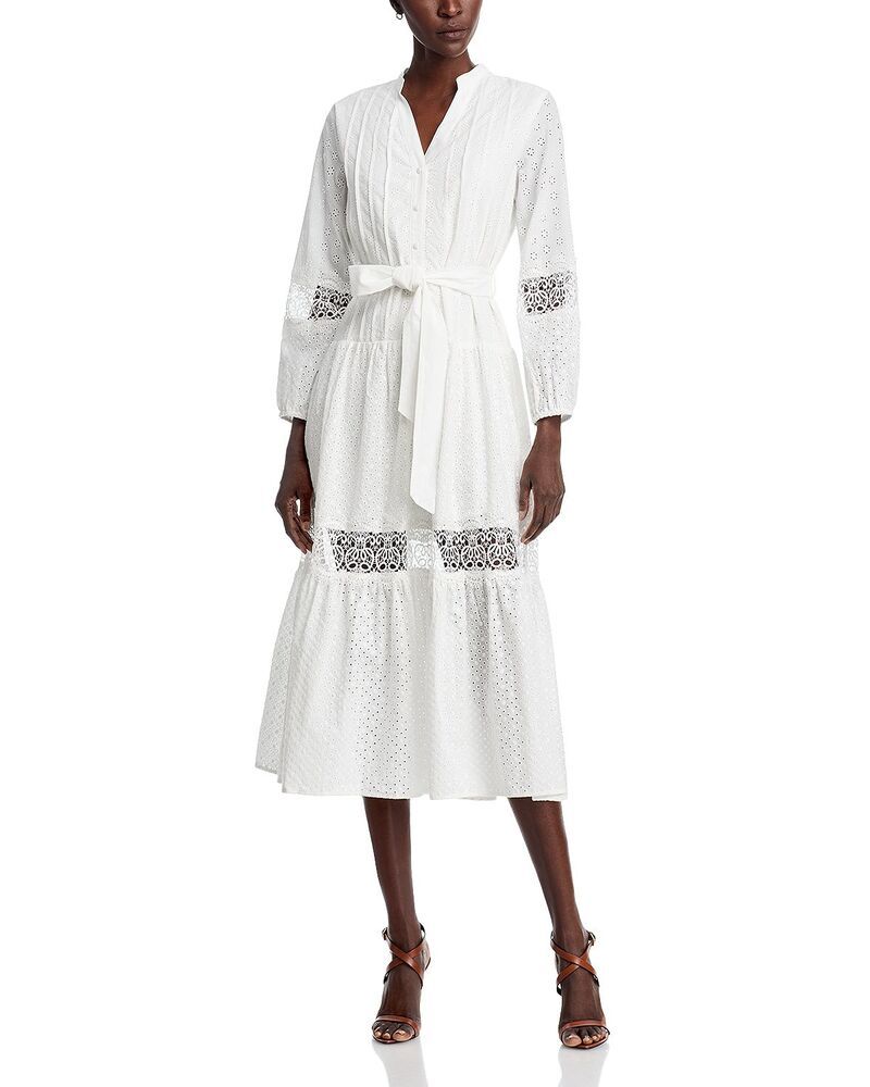エリアスターズ レディース トップス ワンピース Area Stars Eyelet Border Dress White ホワイト