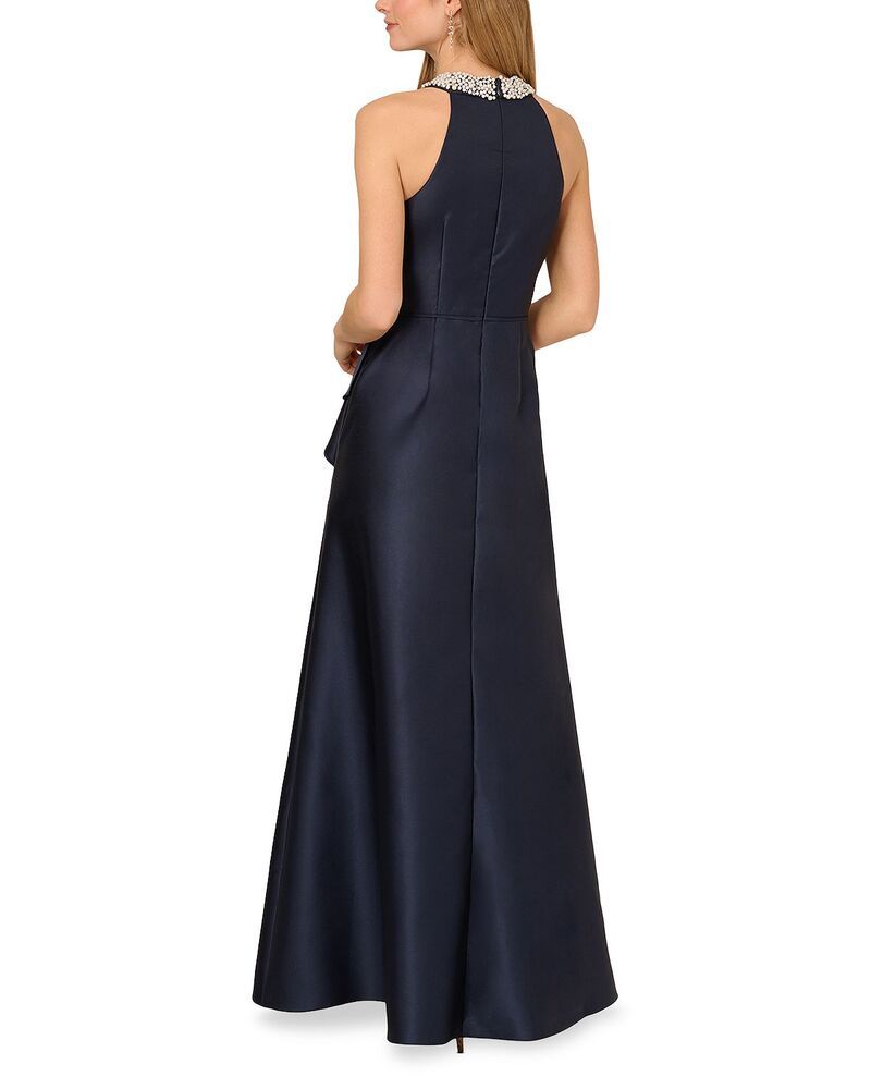 アドリアナ パペル レディース トップス ワンピース フリル Adrianna Papell Embellished Mikado Ruffle Gown Midnight アドリアナ パペル レディース トップス ワンピース フリル Adrianna Papell Embellished Mikado Ruffle Gown Midnight