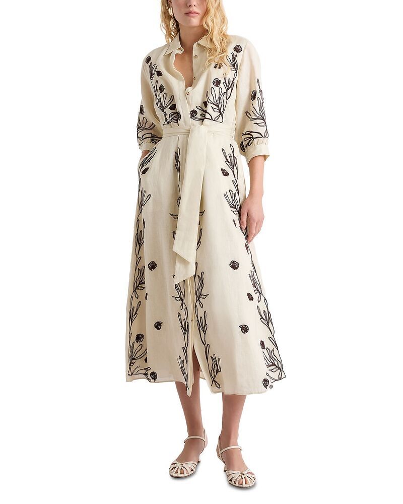 マレーラ レディース トップス ワンピース 刺繍 リネン Marella Banda Embroidered Linen Dress Cream クリーム