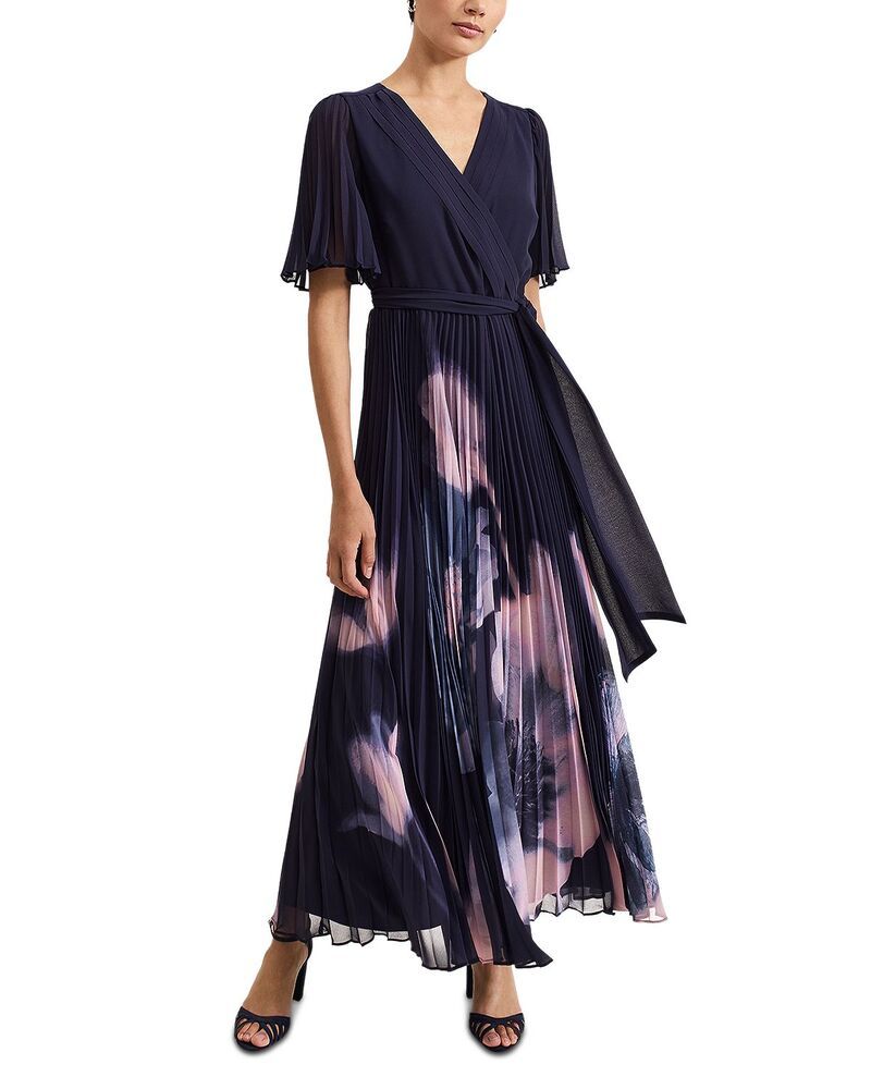 フェイズ・エイト レディース トップス ワンピース プチ Phaseight Petites Abigail Textured Wrap Dress Navy ネイビー