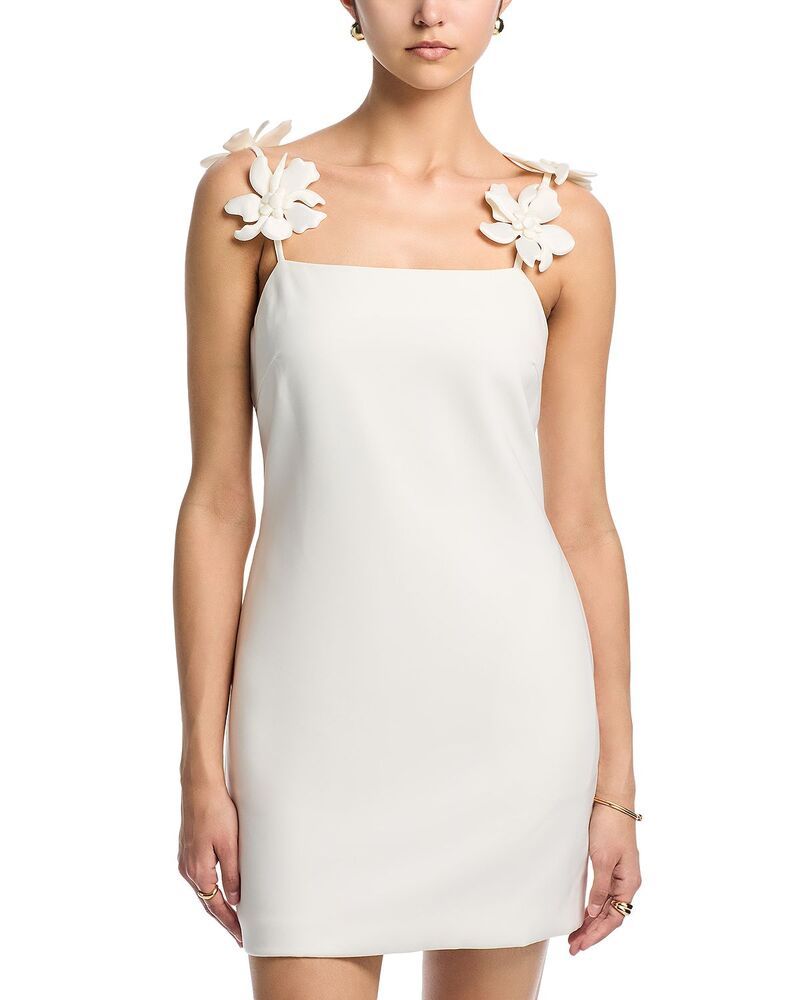 アクア レディース トップス ワンピース フラワー柄 ミニ フラワー AQUA 3D Floral Strap Mini Dress Exclusive White ホワイト