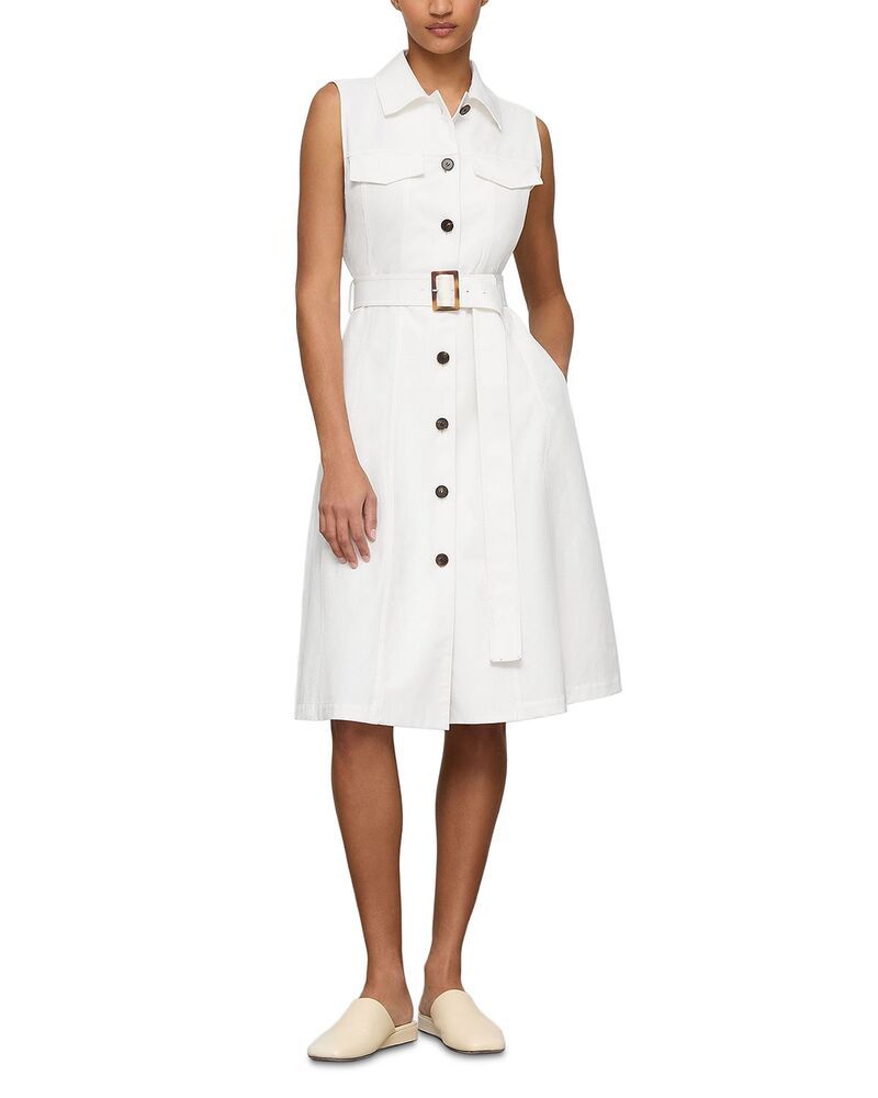 ラファイエットワンフォーエイト レディース トップス シャツ ひざ丈 ノースリーブ Lafayette 148 New York Sleeveless Knee Length Shirt Dressea Salt