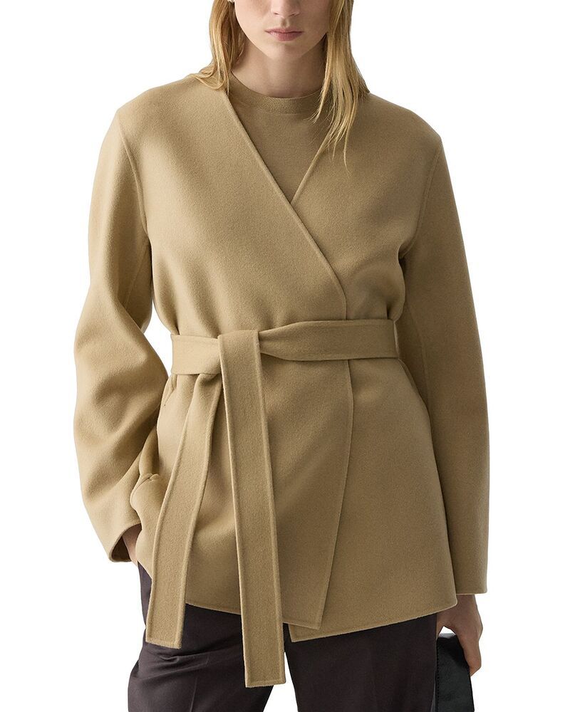 セオリー レディース アウター ジャケット・ブルゾン ウール Theory Wool Cashmere Wrap Jacket New Camel キャメル