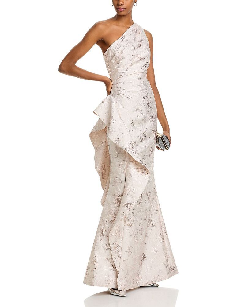 テリジョンバイリッキーフリーマン レディース トップス ワンピース ワンショルダー トール Teri Jon by Rickie Freeman Metallic Jacquard OneShoulder Gown Blush ブラッシュ テリジョンバイリッキーフリーマン レディース トップス ワンピース ワンショルダー トール Teri Jon by Rickie Freeman Metallic Jacquard OneShoulder Gown Blush ブラッシュ