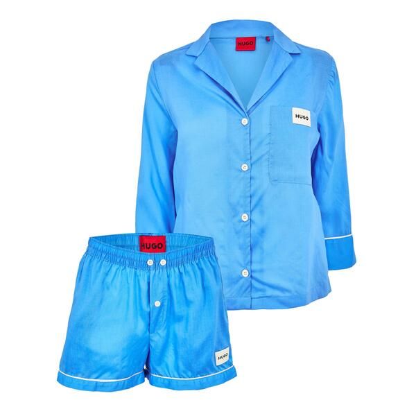 フューゴ レディース アンダーウェア ナイトウェア Hugo Kleo Short Set 102724901 Pyjama Womens Pastel Blue ブルー