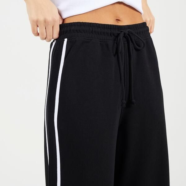 ブレーブソウル レディース ボトムス カジュアルパンツ ワイドレッグ Brave Soul BS Womens Wide Leg Jogger with Side Stripe Detail BlackWhite ホワイト ブレーブソウル レディース ボトムス カジュアルパンツ ワイドレッグ Brave Soul BS Womens Wide Leg Jogger with Side Stripe Detail BlackWhite ホワイト