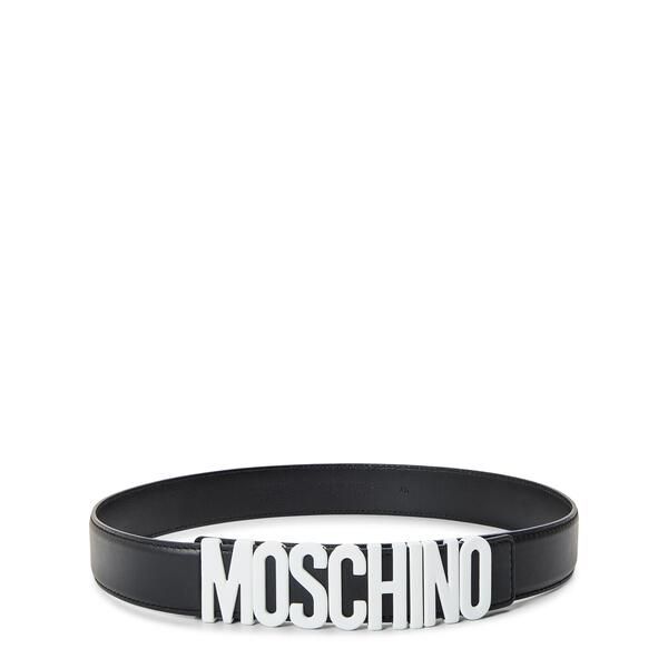 モスキーノ メンズ アクセサリー ベルト レザー Moschino Leather Belt Black ブラック
