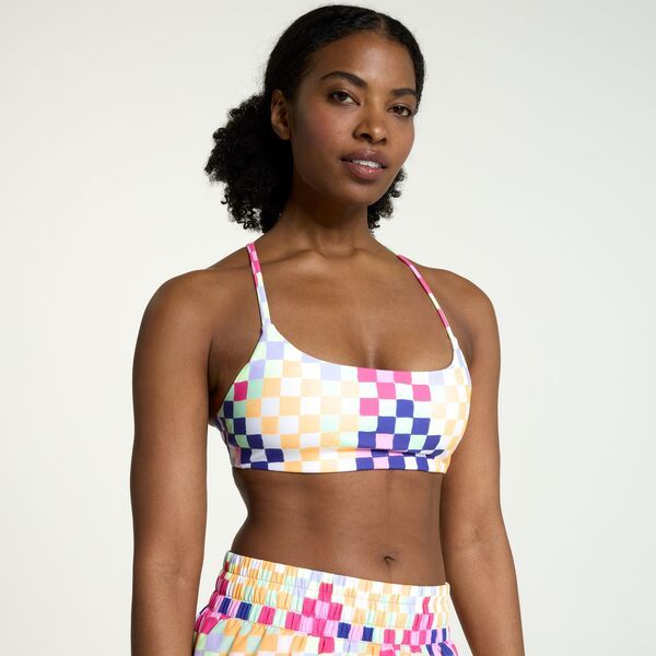 DSG レディース アンダーウェア ブラジャー DSG Womens Momentum Low Support Sports Bra Cheeky Check Multi マルチカラー